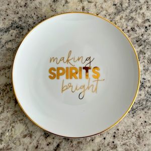Holiday Plate - Gold & White - Making Spirits Bright